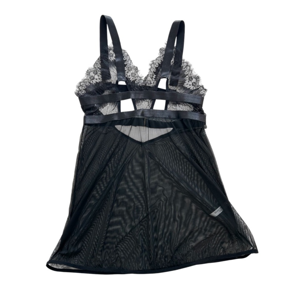 Oh La La Cheri Paris Janet Eyelash Lace And Mesh Babydoll Top